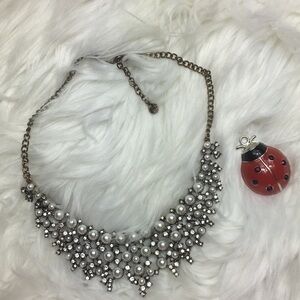 Loft, faux pearls gemstone, necklace, EUC, 22-24”